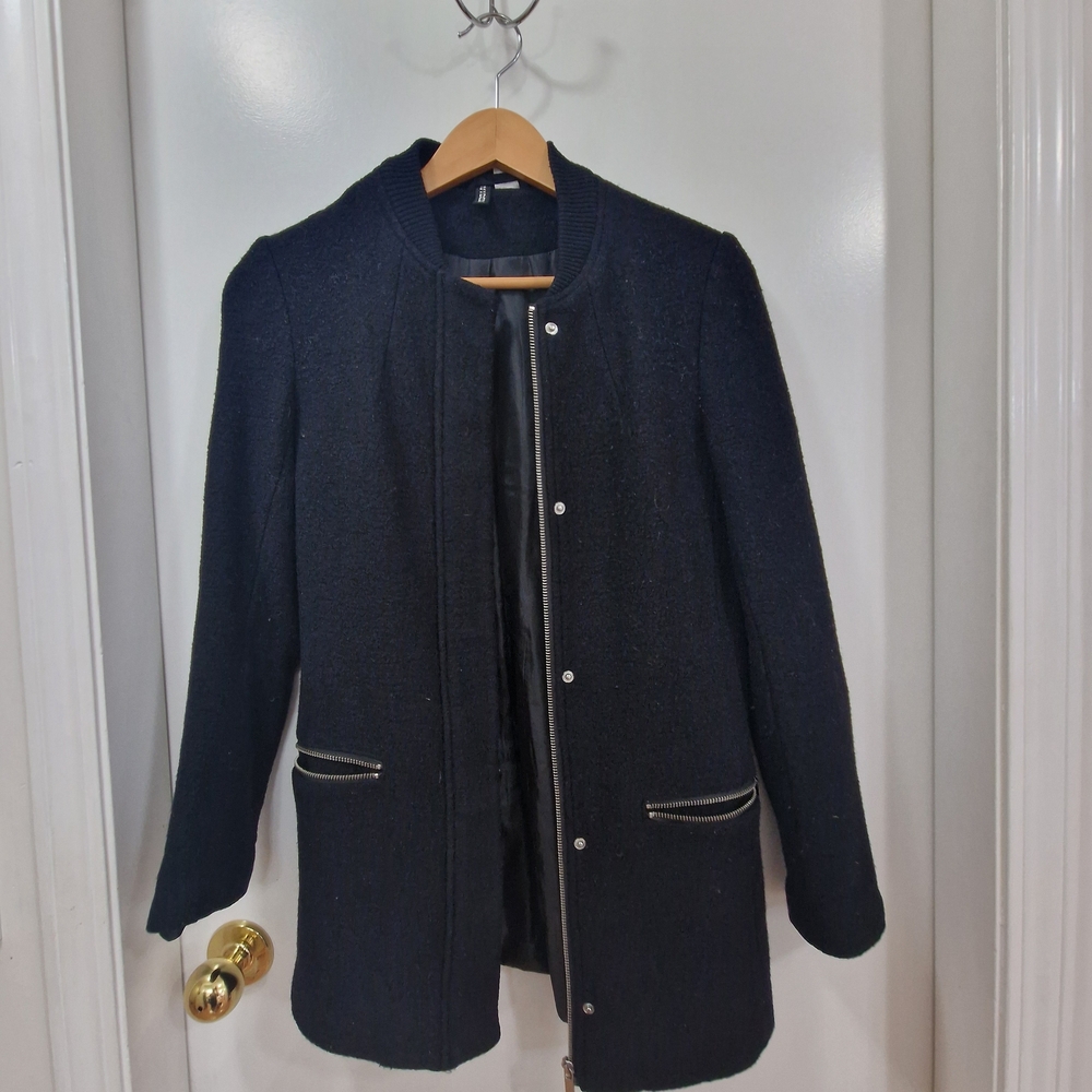 H&M Black Bomber Jacket Varsity Style